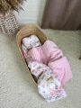 ❤ Набір у візочок, простирадло непромакаюче, плед на змійці. Принт - Плюш смужка рожевий, олені бембі (#83422964) ✓ Anna Konvert