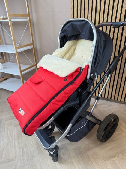 ❤ Зимовий конверт у прогулянковий візочок, люльку, з бахілами Mini ForKids, 70% вовни, Червоний, 0-2 років (#434647) ✓ Anna Konv 2