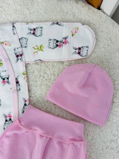 ❤ Комплект 3ка з боді, байка 56р. Принт - Зайченя милі рожеві (#5288416) ✓ Anna Konvert 2