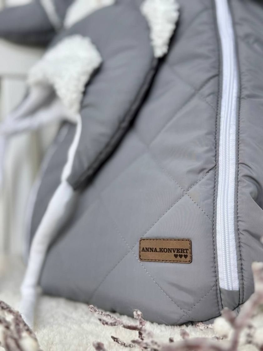 ❤ Зимовий комбінезон-кокон, мішечком, з шапочкою 0-6 міс. Колір - Сірий (#87449435) ✓ Anna Konvert