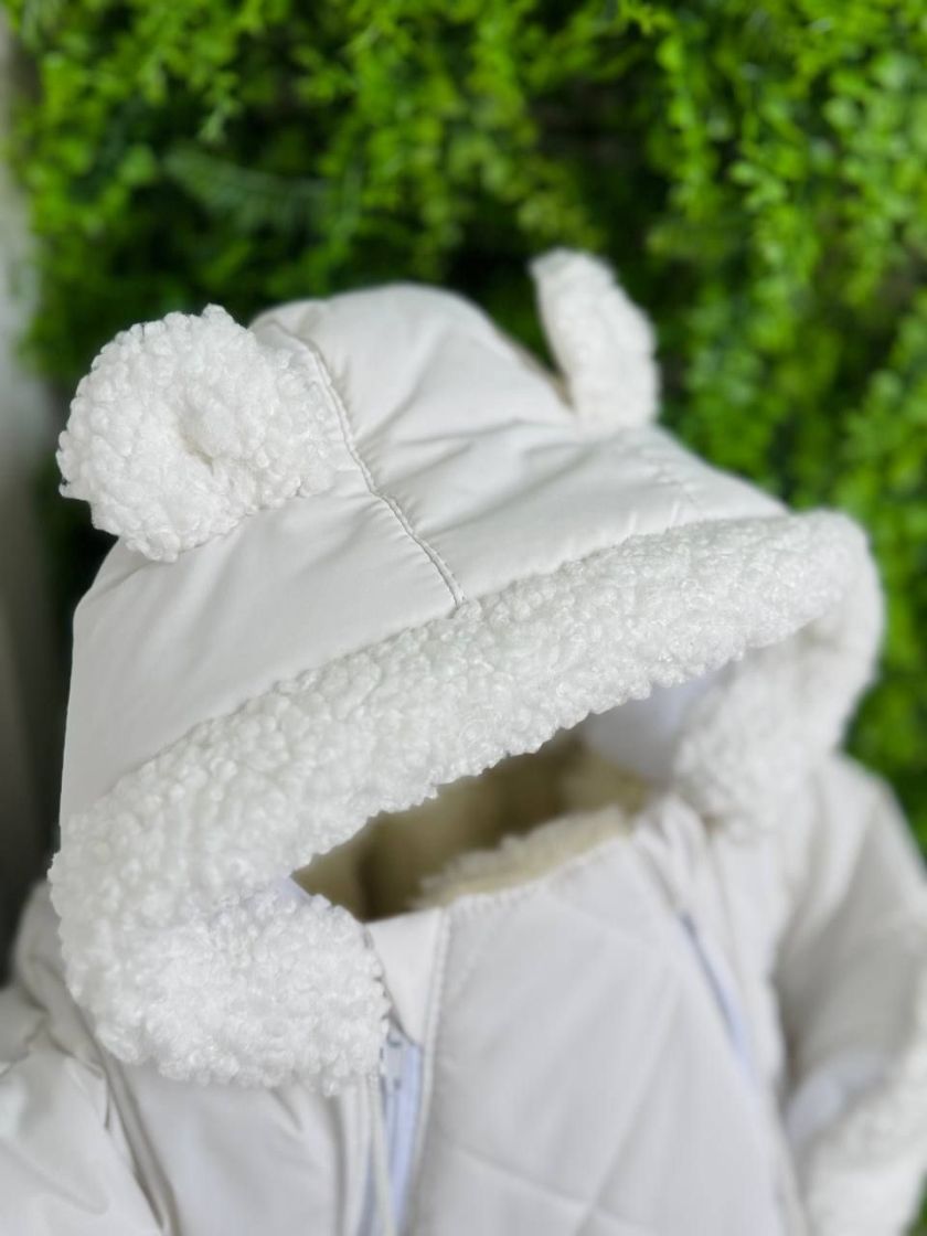 ❤ Зимовий комбінезон-кокон, мішечком, з шапочкою 0-6 міс. Колір - Молочний (#14590382) ✓ Anna Konvert