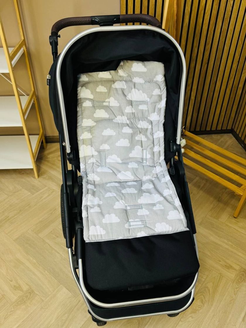 ❤ Матрасик у прогулянку з захистом. Принт - Хмарки білі на сірому (#25797948) ✓ Anna Konvert