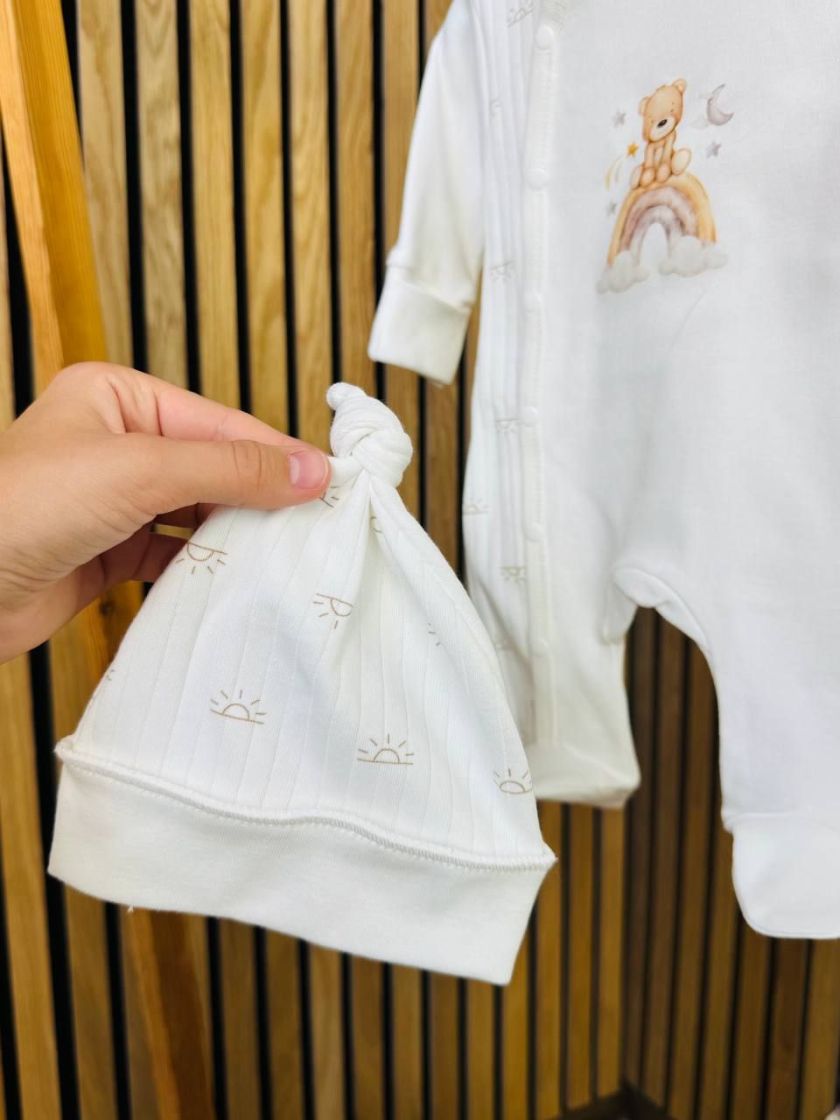 ❤ Чоловічок з шапочкою Smile. Принт - Ведмедик на веселці. Розмір - 62 (#46332917) ✓ Anna Konvert