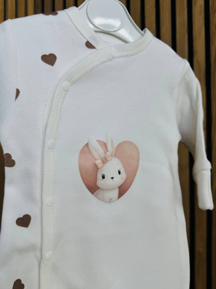 ❤ Чоловічок з шапочкою Smile. Принт - Зайчик з бантиком, в сердечку. Розмір - 62 (#23160858) ✓ Anna Konvert