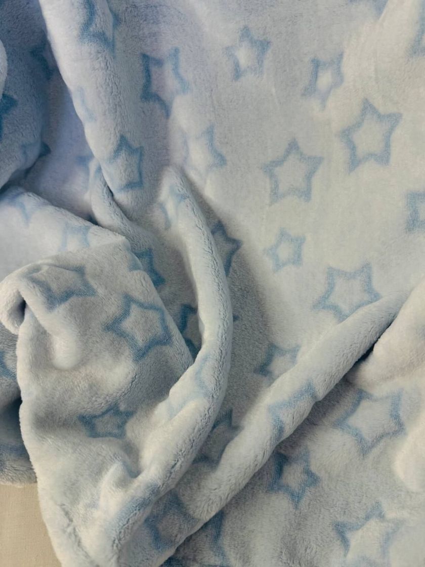 ❤ Плед велсофт, 85*80 см. Колір - Блакитний в зірочки (#75025586) ✓ Anna Konvert