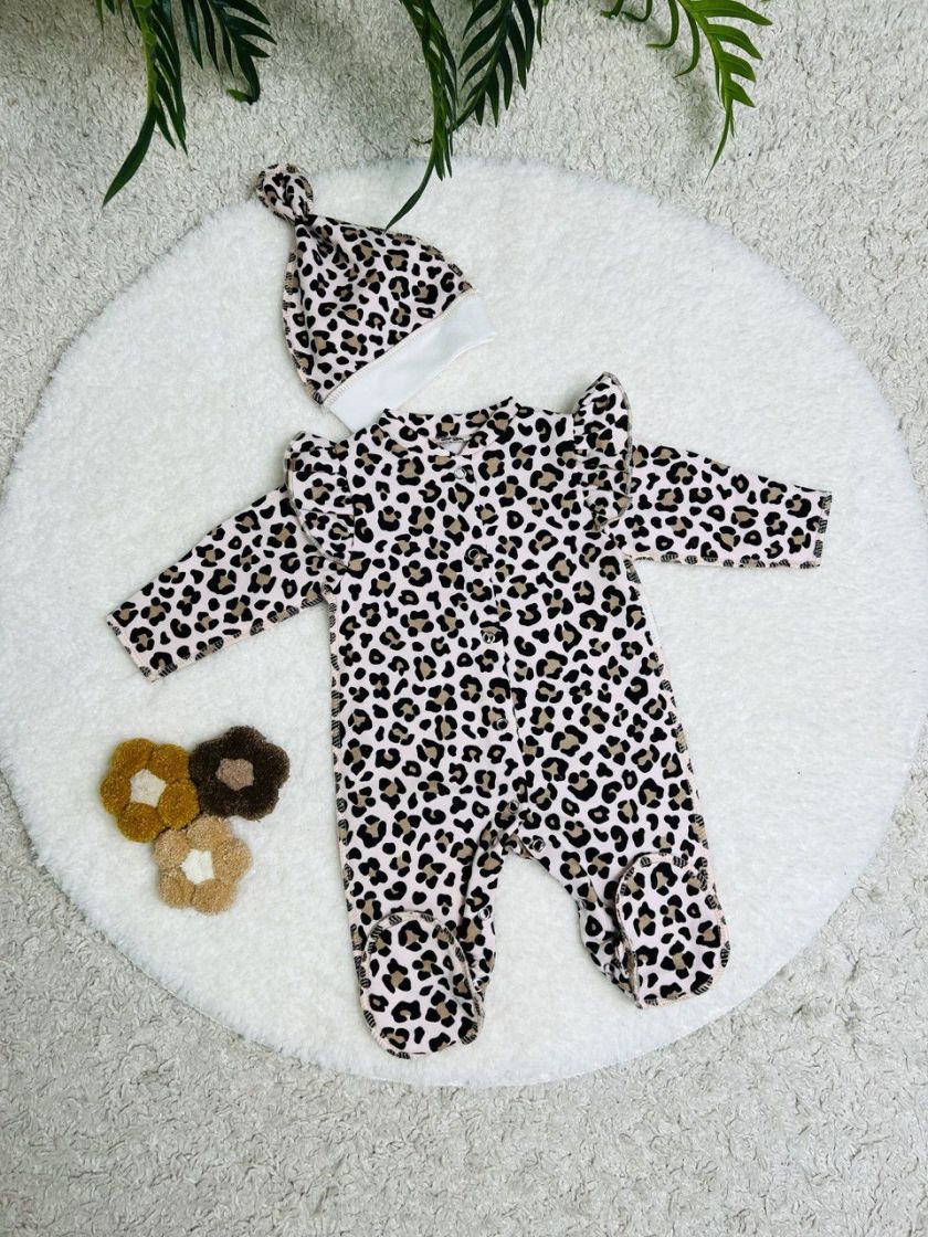 ❤ Чоловічок з шапочкою "Метелик", байка, 56р. БО. Принт - Леопард з рюшами. Розмір - 56см (#38269691) ✓ Anna Konvert