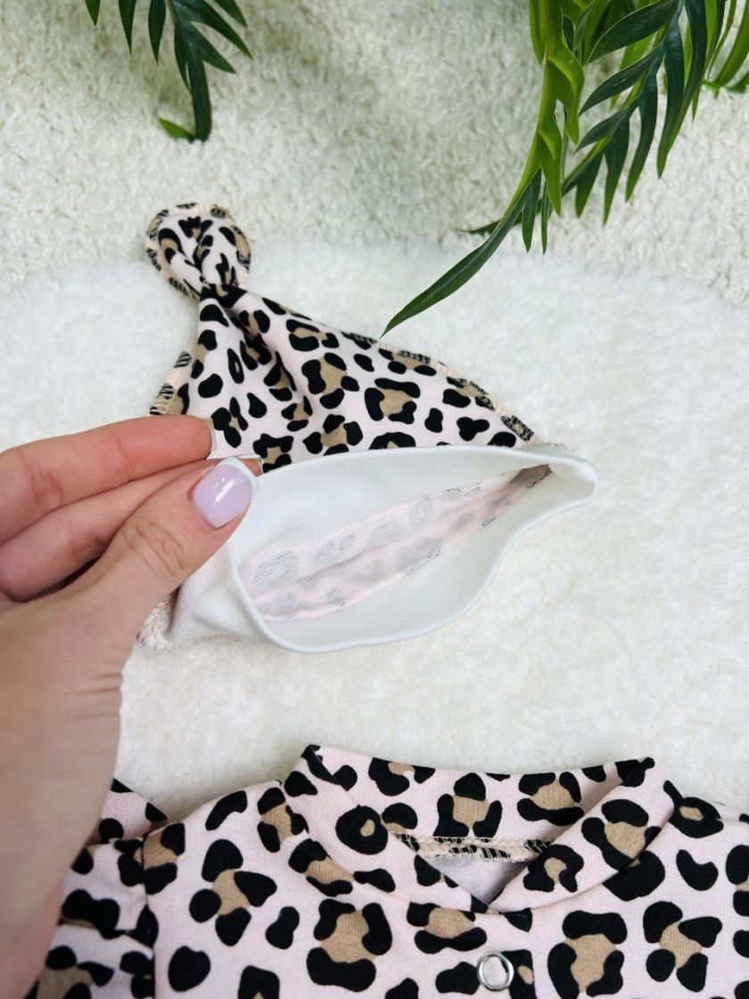 ❤ Чоловічок з шапочкою "Метелик", байка, 56р. БО. Принт - Леопард з рюшами. Розмір - 56см (#38269691) ✓ Anna Konvert