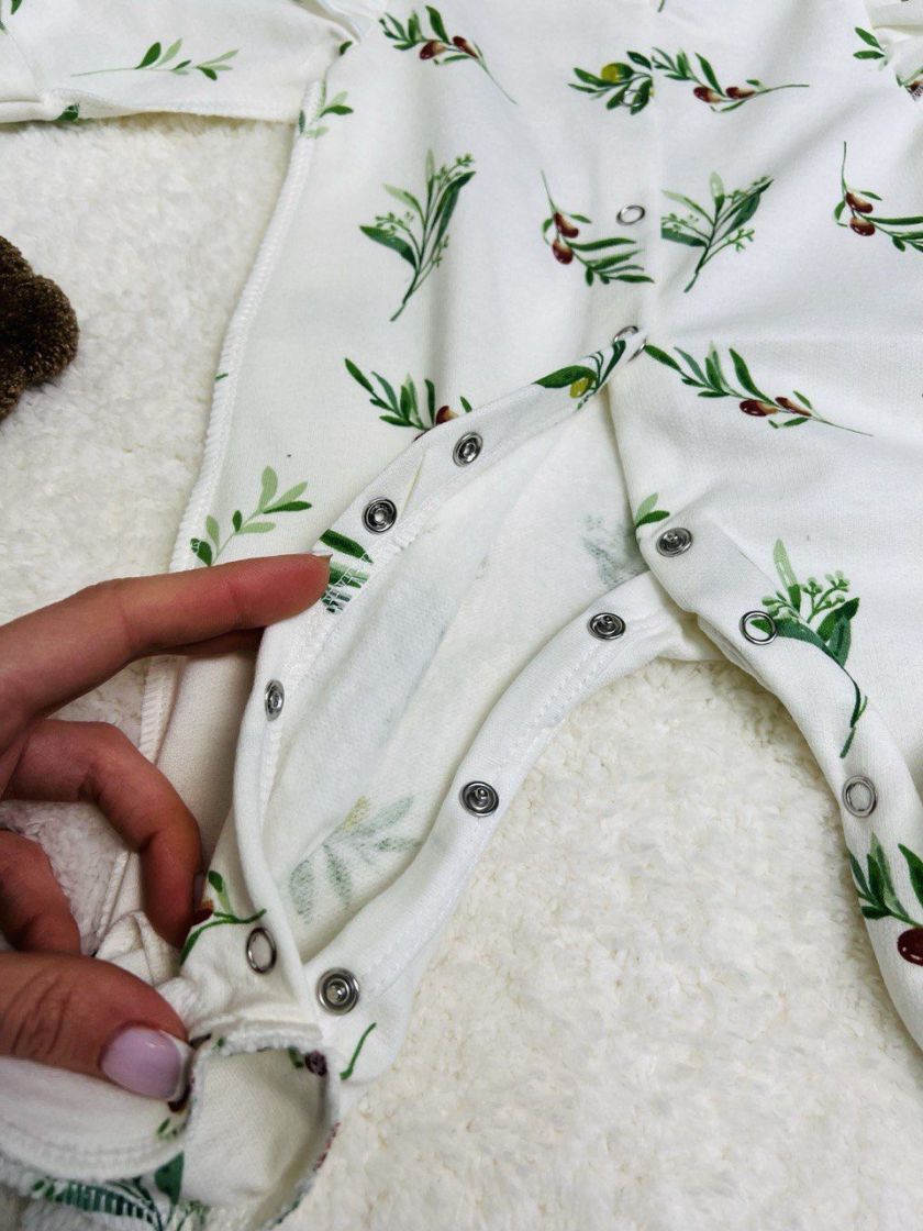 ❤ Чоловічок з шапочкою "Метелик", байка, 56р. БО. Принт - Зелені оливки. Розмір - 56см (#8413771) ✓ Anna Konvert