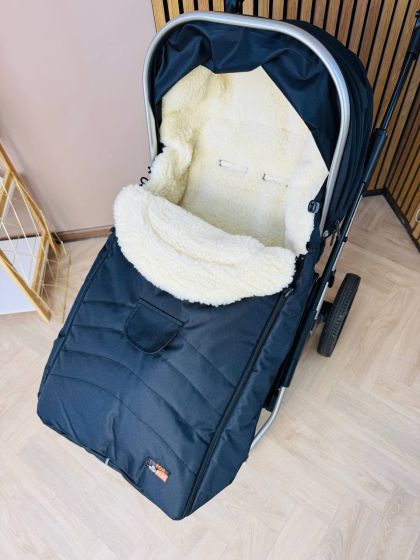 ❤ Зимовий конверт у прогулянковий візочок, санчата Maxi ForKids, 70% вовни, Чорний, 1-3,5 років (#0386) ✓ Anna Konvert 2