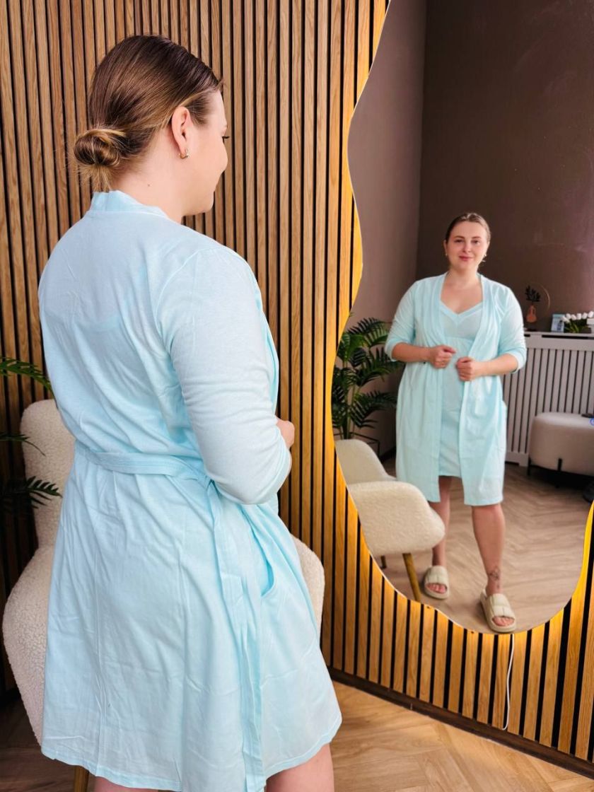 ❤ Комплет сорочка та халат для годування "Кант". Колір - Бірюза. Розмір - 56-58 (#55940054) ✓ Anna Konvert