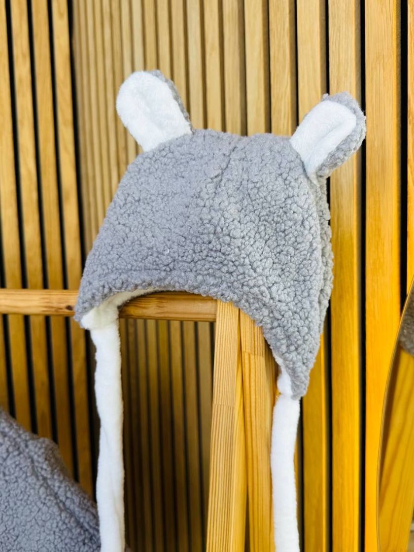 ❤ Зимовий комбінезон з шапочкою барашек, 0-3 міс. Колір - Сірий (#66267724) ✓ Anna Konvert