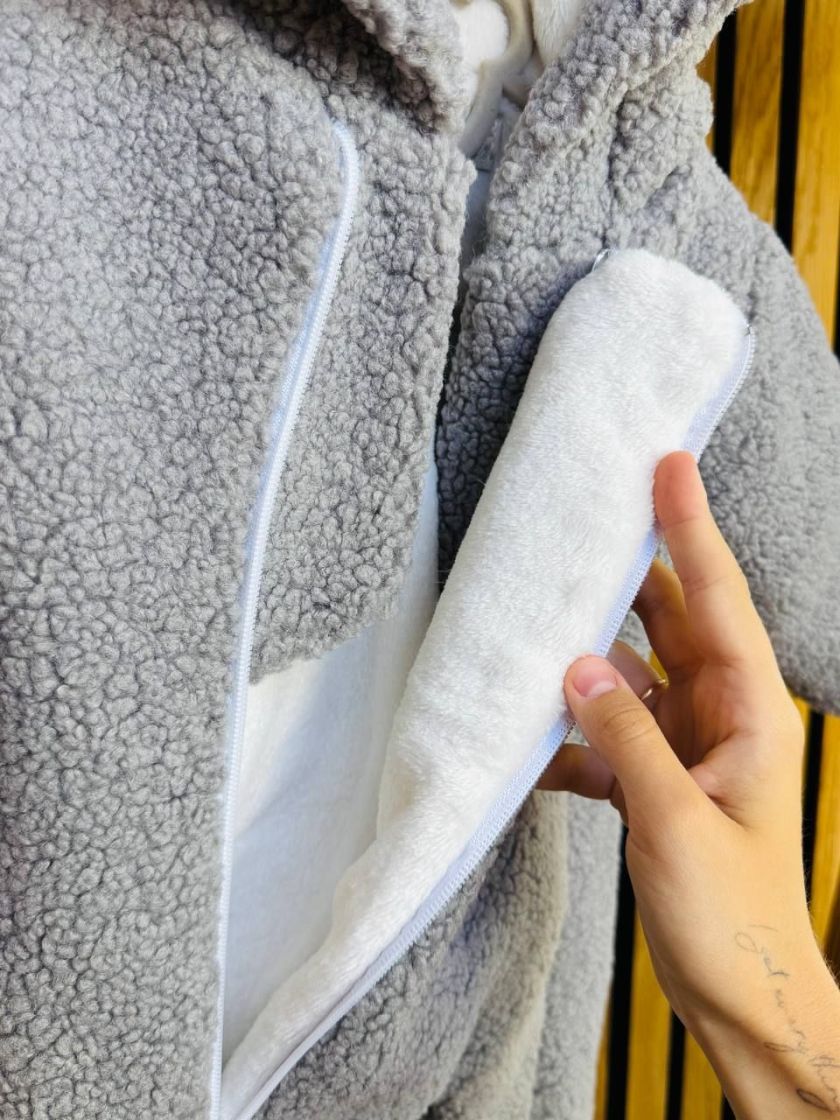 ❤ Зимовий комбінезон з шапочкою барашек, 0-3 міс. Колір - Сірий (#66267724) ✓ Anna Konvert