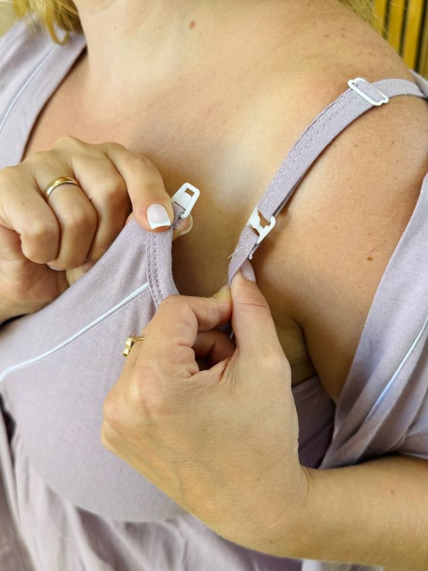 ❤ Комплет сорочка та халат для годування "Кант". Колір - Пудра. Розмір - 44-46 (#61704374) ✓ Anna Konvert