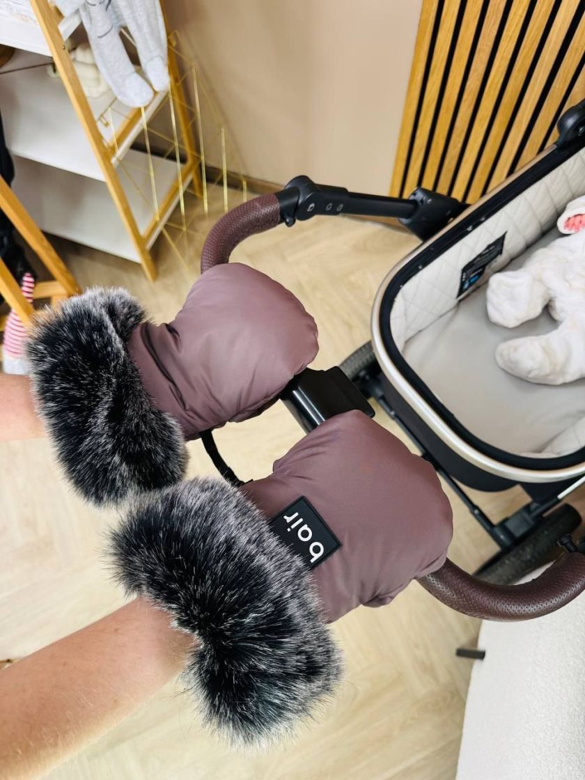 ❤ Рукавиці до візочка Bair Northmuff з опушкою. Колір - Milk chocolate (#5969330) ✓ Anna Konvert