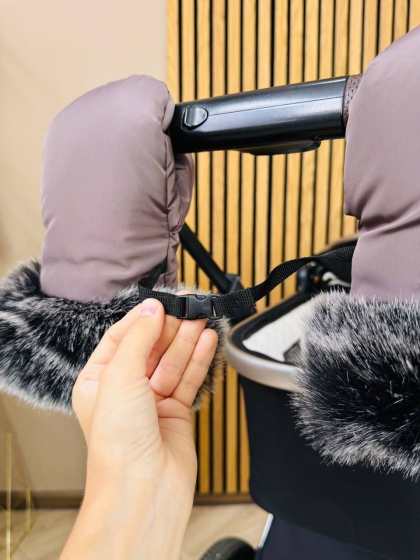 ❤ Рукавиці до візочка Bair Northmuff з опушкою. Колір - Milk chocolate (#5969330) ✓ Anna Konvert