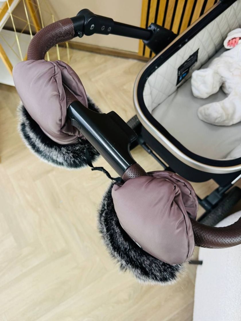 ❤ Рукавиці до візочка Bair Northmuff з опушкою. Колір - Milk chocolate (#5969330) ✓ Anna Konvert