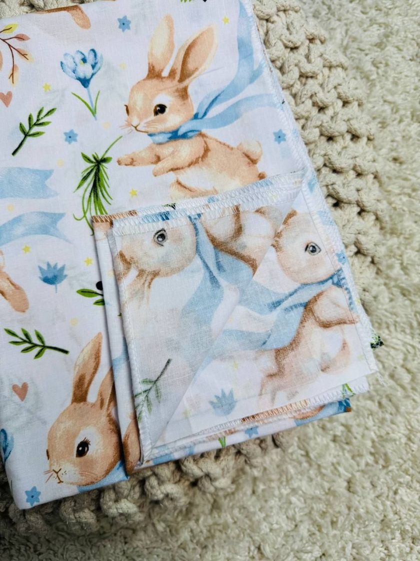 ❤ Пелюшки бавовняні. Принт - Зайченя з блакитним бантом на білому. (#12738735) ✓ Anna Konvert
