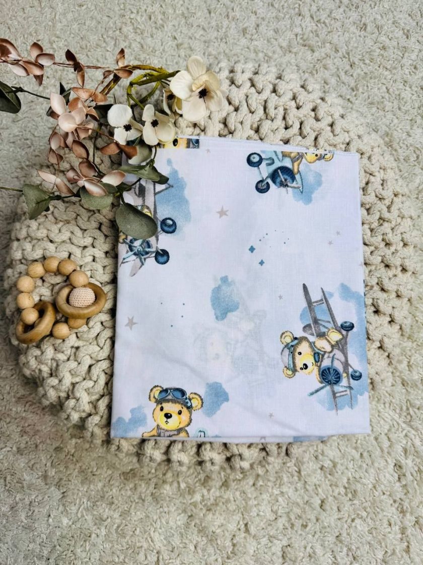 ❤ Пелюшки бавовняні. Принт - Ведмедик на літаку блакитний (#64684370) ✓ Anna Konvert