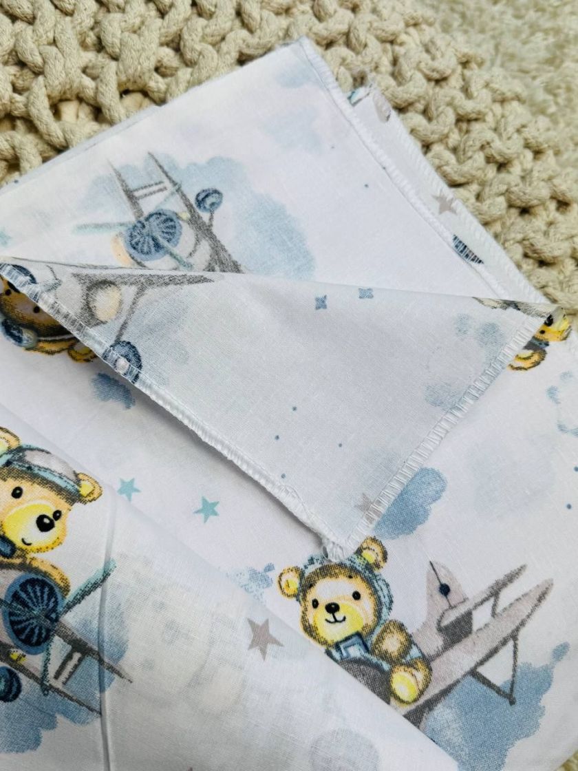 ❤ Пелюшки бавовняні. Принт - Ведмедик на літаку блакитний (#64684370) ✓ Anna Konvert