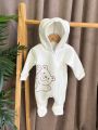 ❤ Ромпер, на флісі трьохнитка до +10 градусів.. Колір - Молочний з принтом ведмідь. Розмір - 56-62 см (#2660454) ✓ Anna Konvert