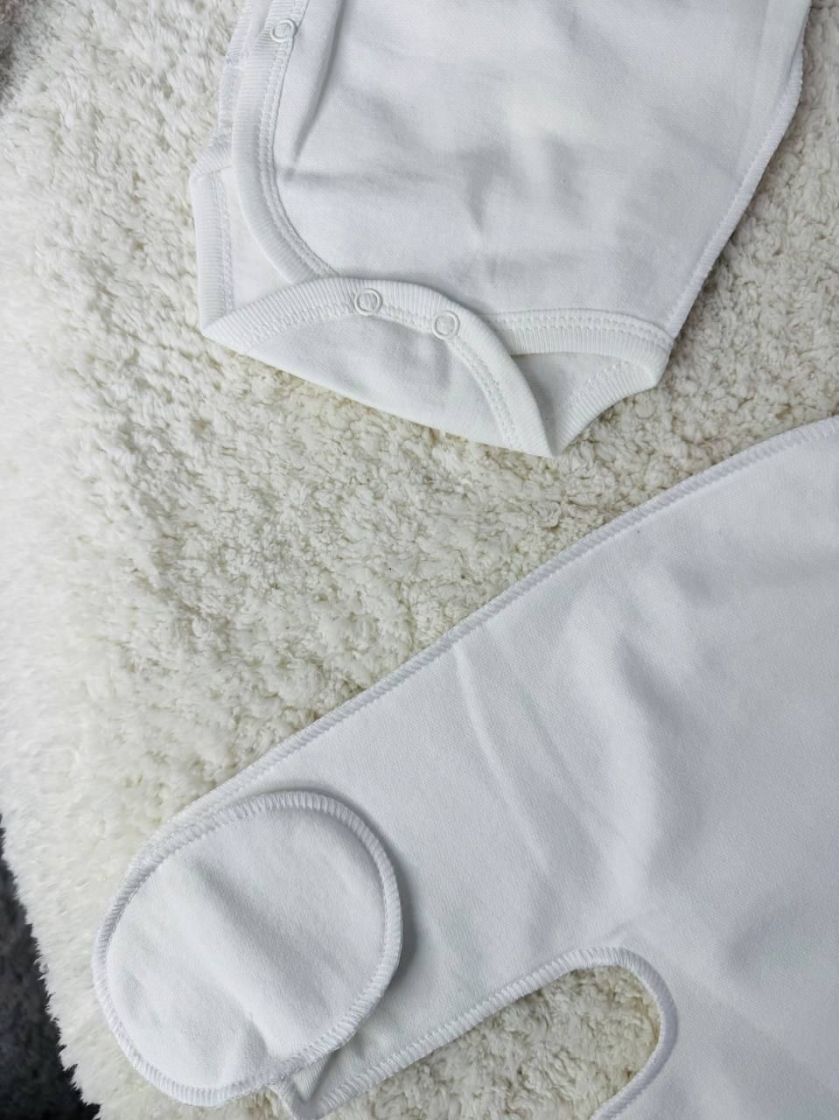 ❤ Комплект 3ка з боді, байка 56р. Принт - Вишитий ведмедик "молочний" (#44747142) ✓ Anna Konvert