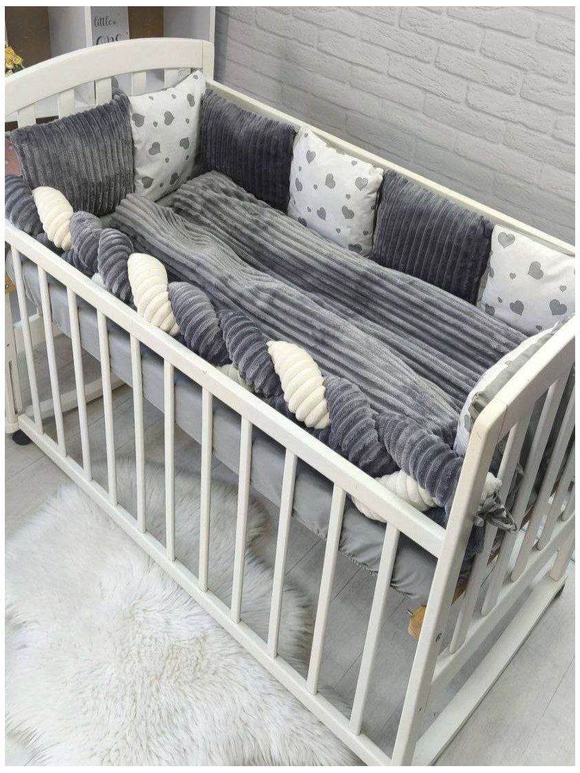 ❤ Набір коса Шиншила Elliz. Колір - Сірий з сірими серцями (#92378023) ✓ Anna Konvert