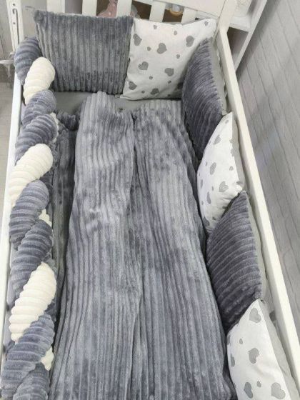 ❤ Набір коса Шиншила Elliz. Колір - Сірий з сірими серцями (#92378023) ✓ Anna Konvert 2