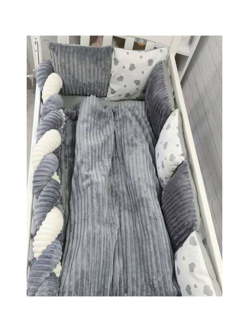 ❤ Набір коса Шиншила Elliz. Колір - Сірий з сірими серцями (#92378023) ✓ Anna Konvert