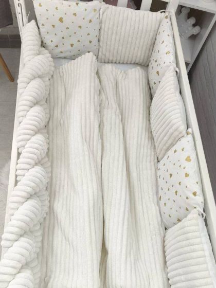 ❤ Набір коса Шиншила Elliz. Колір - Молочний з золотими серцями (#15526751) ✓ Anna Konvert 2