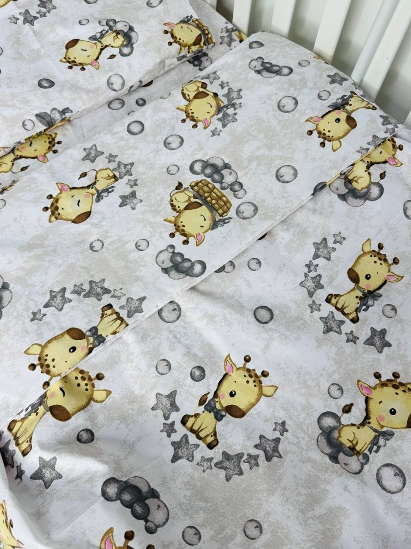 ❤ Змінна дитяча постіль, розмір підковдри 140 см на 110 см. Принт - Жираф сірий (#54220175) ✓ Anna Konvert