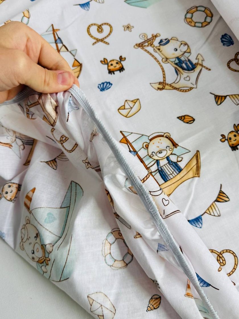 ❤ Змінна дитяча постіль, розмір підковдри 140 см на 110 см. Принт - Ведмедик на кораблі (#93776853) ✓ Anna Konvert