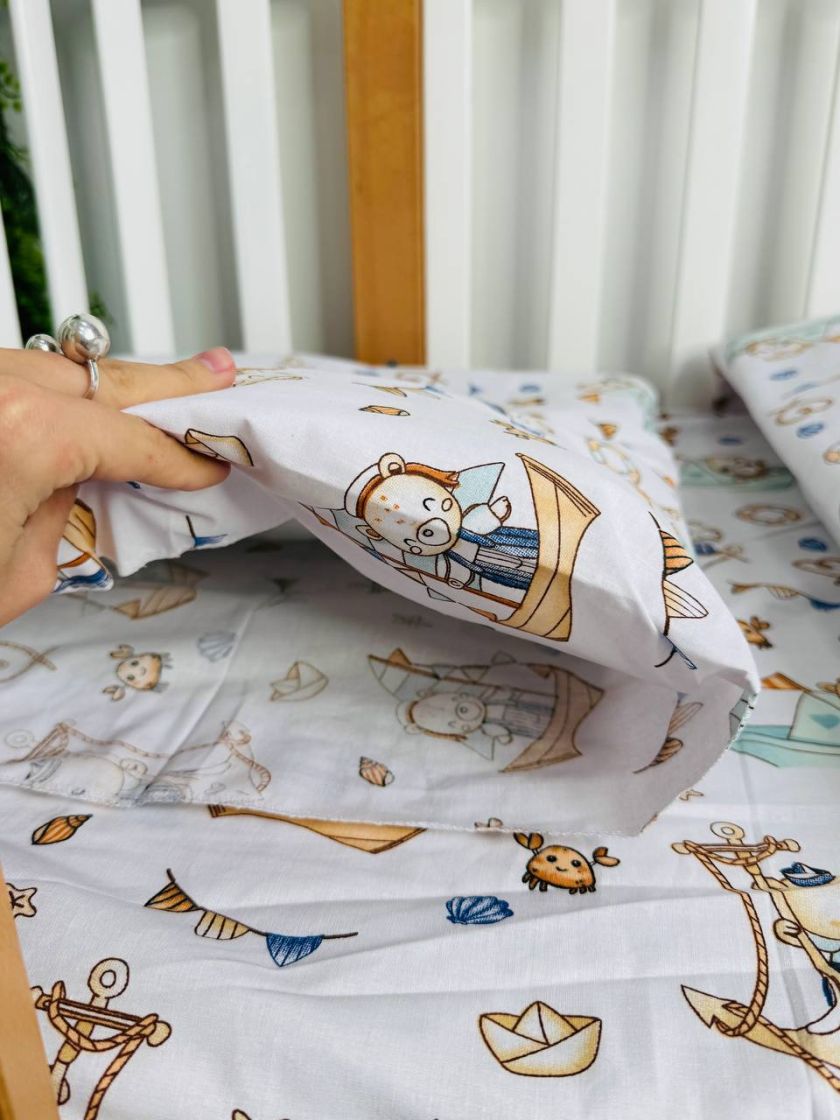 ❤ Змінна дитяча постіль, розмір підковдри 140 см на 110 см. Принт - Ведмедик на кораблі (#93776853) ✓ Anna Konvert