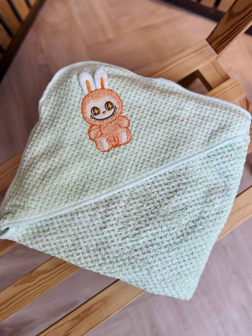 ❤ Рушник-кутик, дитячий "Лабубу" 90*90см. Кольори - Зелений (#78901813) ✓ Anna Konvert