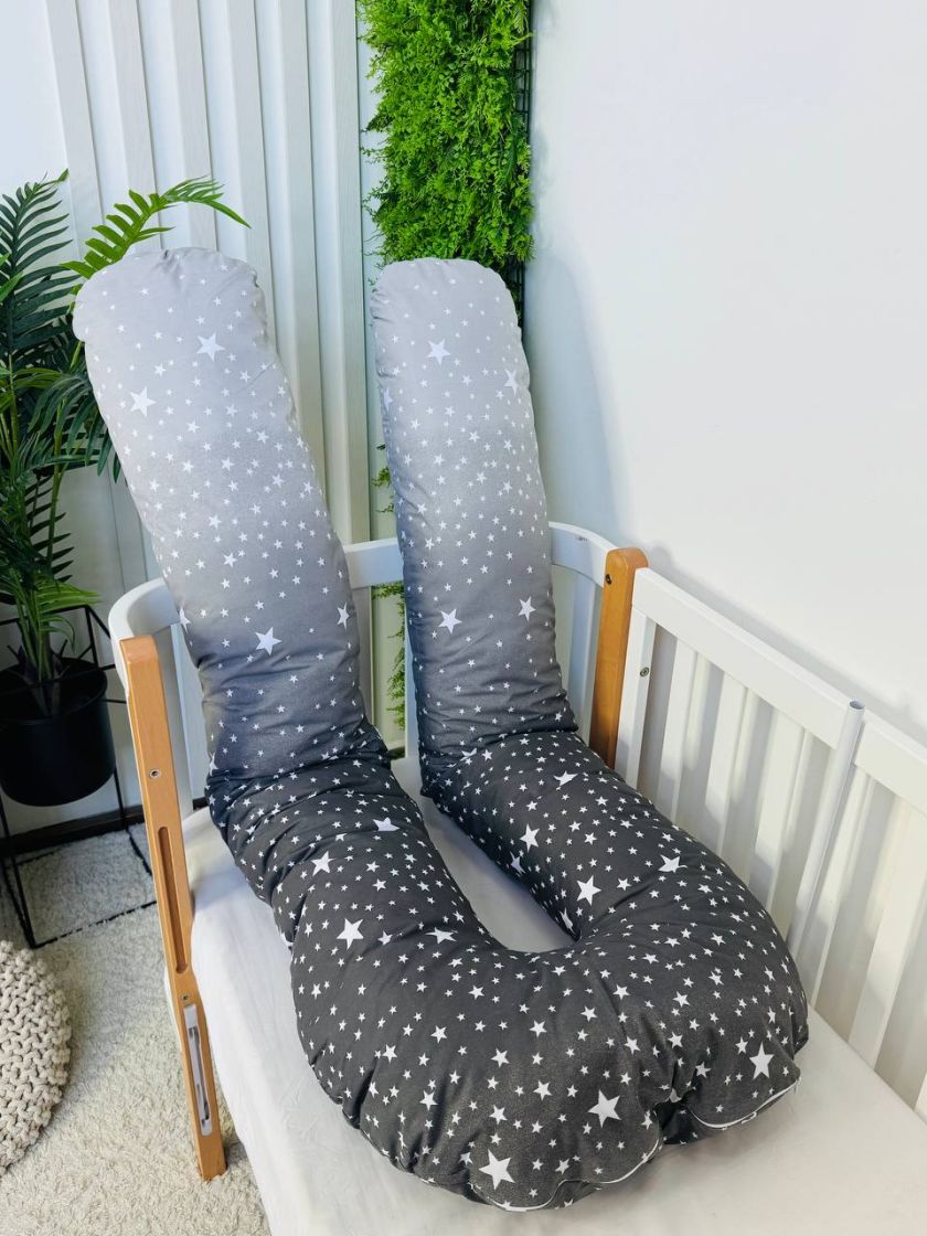 ❤ Подушка для вагітних. Принт - Зірки, сірий градієнт (#92426046) ✓ Anna Konvert