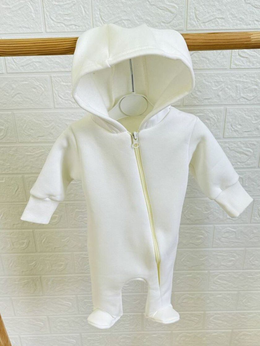 ❤ Ромпер, на флісі трьохнитка до +10 градусів.. Колір - Молочний. Розмір - 56-62 см (#0294) ✓ Anna Konvert