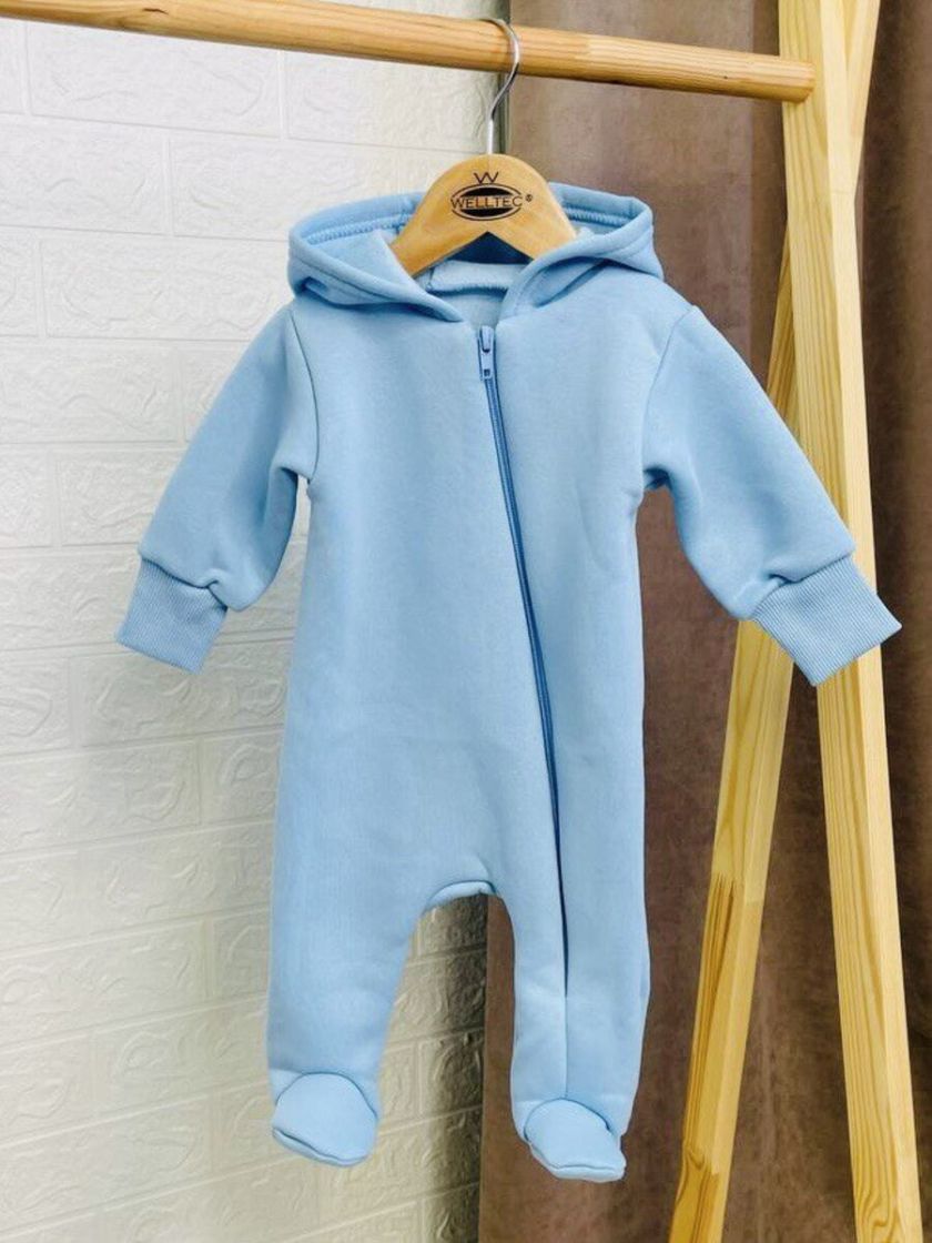 ❤ Ромпер, на флісі трьохнитка до +10 градусів.. Колір - Блакитний. Розмір - 62-68 см (#72970756) ✓ Anna Konvert