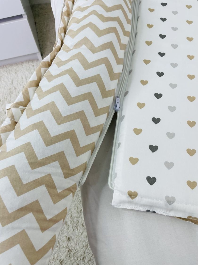 ❤ Кокон-гніздечко з ручками. Принт - Серця різні, зигзаг (#60746623) ✓ Anna Konvert