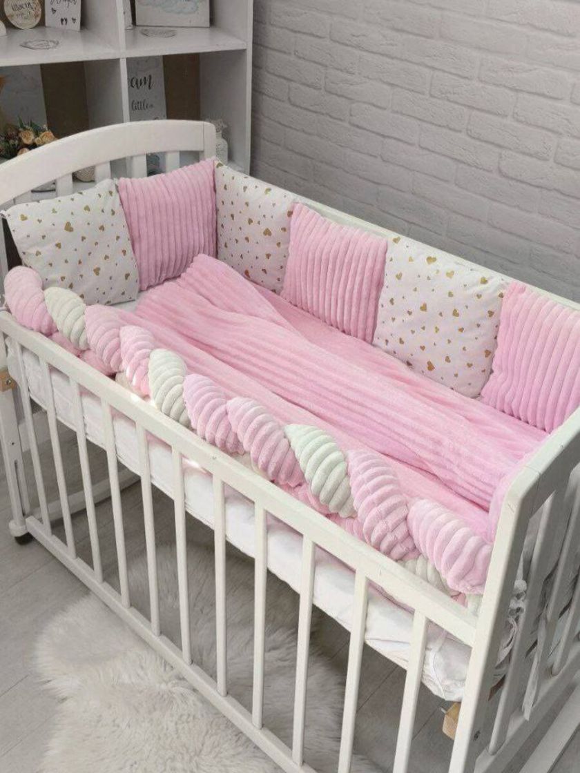 ❤ Набір коса Шиншила Elliz. Колір - Рожевий з золотими серцями (#18121705) ✓ Anna Konvert