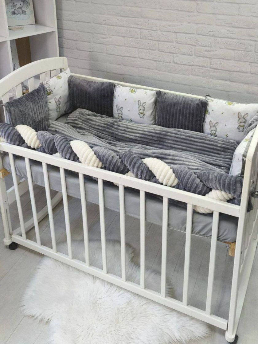 ❤ Набір коса Шиншила Elliz. Колір - Сірий з зайчиками (#99751806) ✓ Anna Konvert