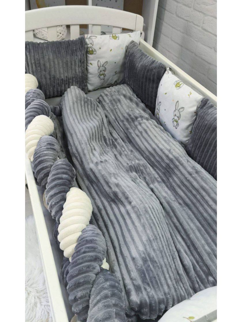 ❤ Набір коса Шиншила Elliz. Колір - Сірий з зайчиками (#99751806) ✓ Anna Konvert