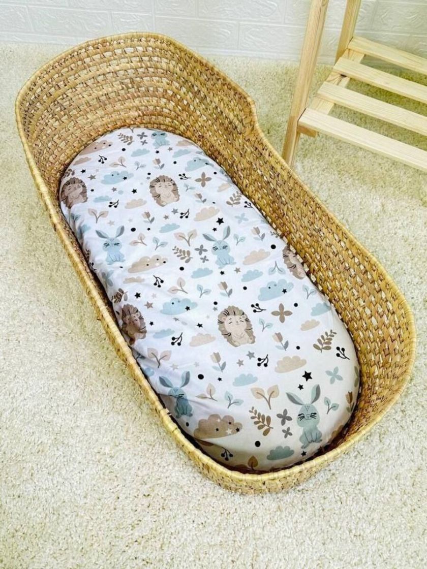 ❤ Простирадло непромакаюче у візочок на гумці. Принт - Їжаки бежеві з зайцями (#90640179) ✓ Anna Konvert