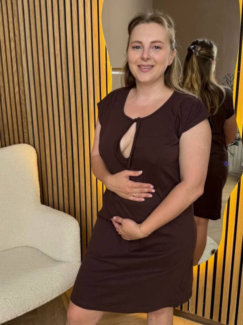 ❤ Сорочка на пологи бавовняна. Колір - Шоколад. Розмір - 50-52 (#301167) ✓ Anna Konvert