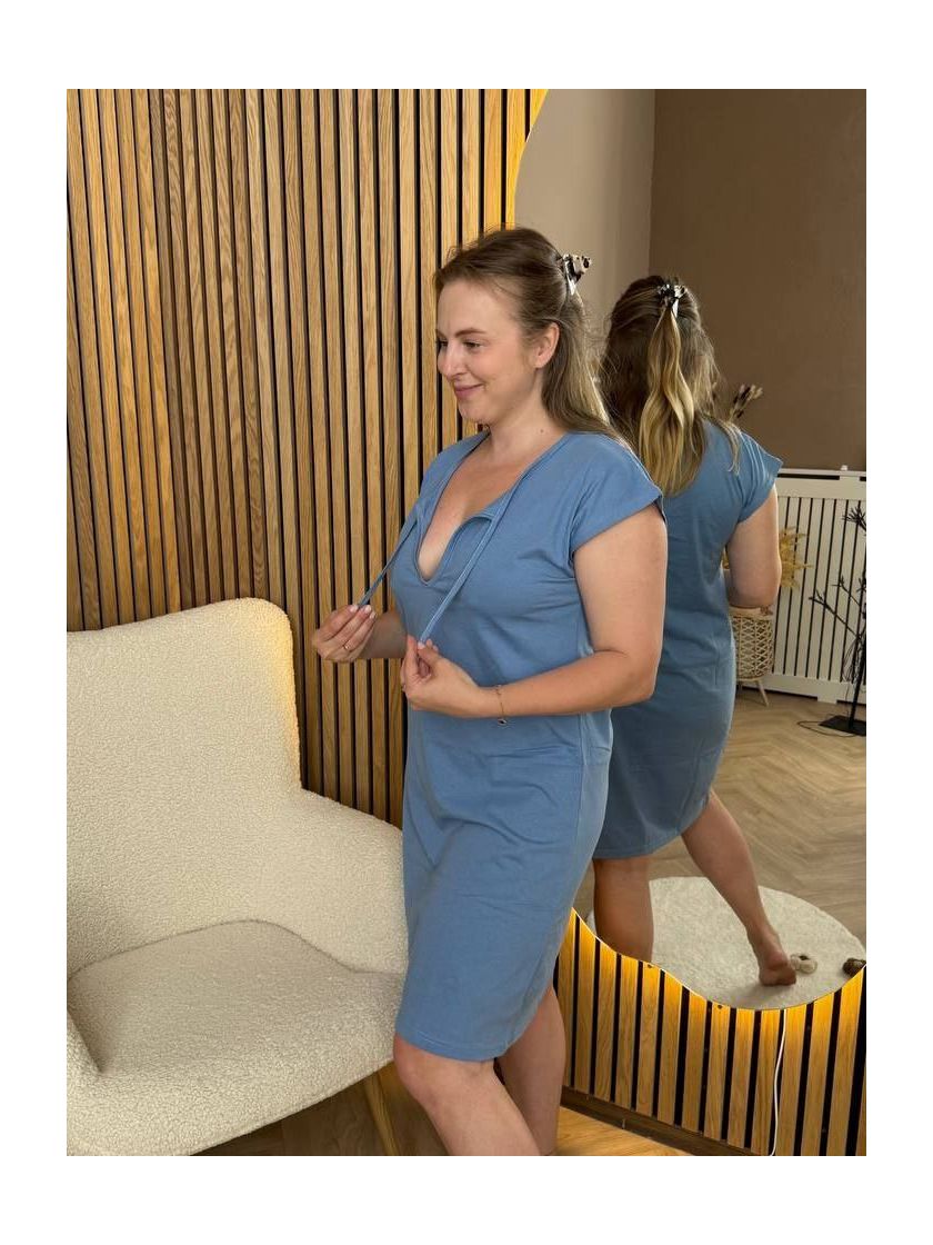 ❤ Сорочка на пологи бавовняна. Колір - Синій. Розмір - 54-56 (#92613957) ✓ Anna Konvert