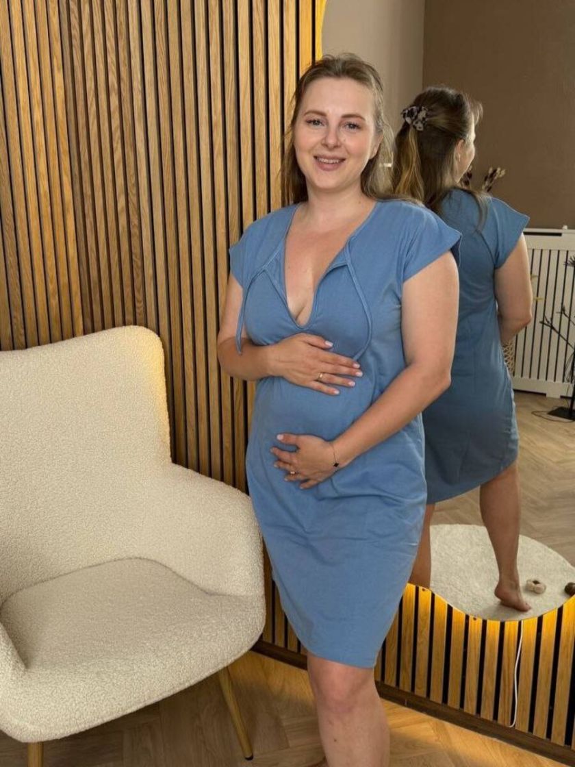 ❤ Сорочка на пологи бавовняна. Колір - Синій. Розмір - 46-48 (#80499264) ✓ Anna Konvert