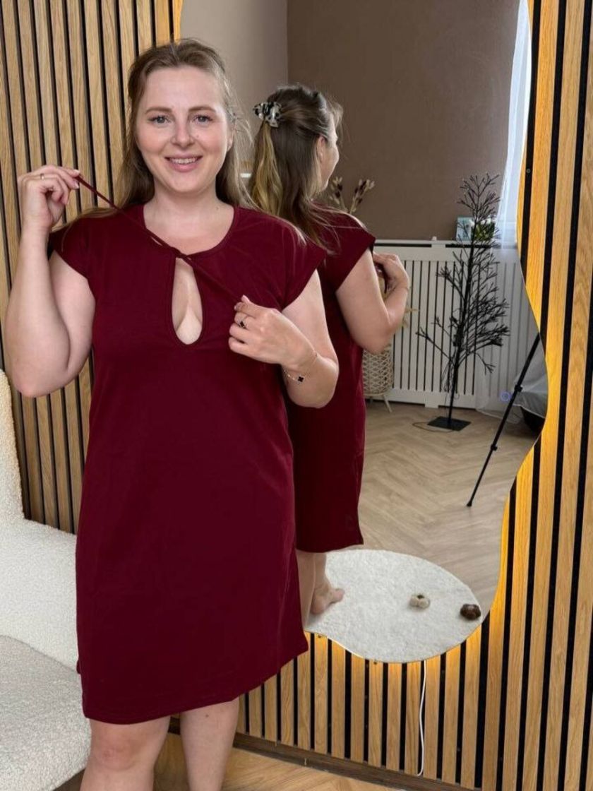 ❤ Сорочка на пологи бавовняна. Колір - Бордо. Розмір - 46-48 (#25320880) ✓ Anna Konvert