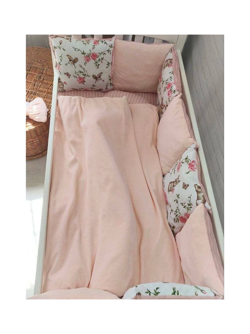 ❤ Набір на 3 боки велюр Elliz. Колір - Персиковий зайка в трояндах (#54775060) ✓ Anna Konvert