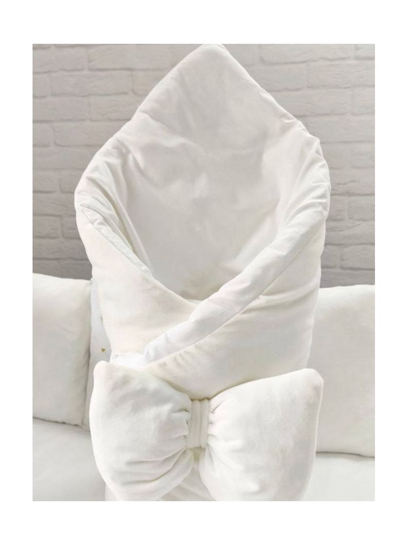 ❤ Набір на 3 боки велюр Elliz. Колір - Білий з золотими дрібними коронами (#40154508) ✓ Anna Konvert