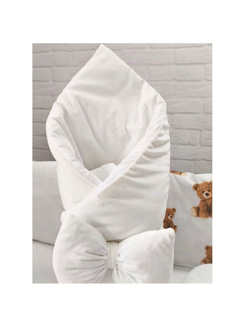 ❤ Набір на 3 боки велюр Elliz. Колір - Білий з ведмедиком тедді (#26432083) ✓ Anna Konvert