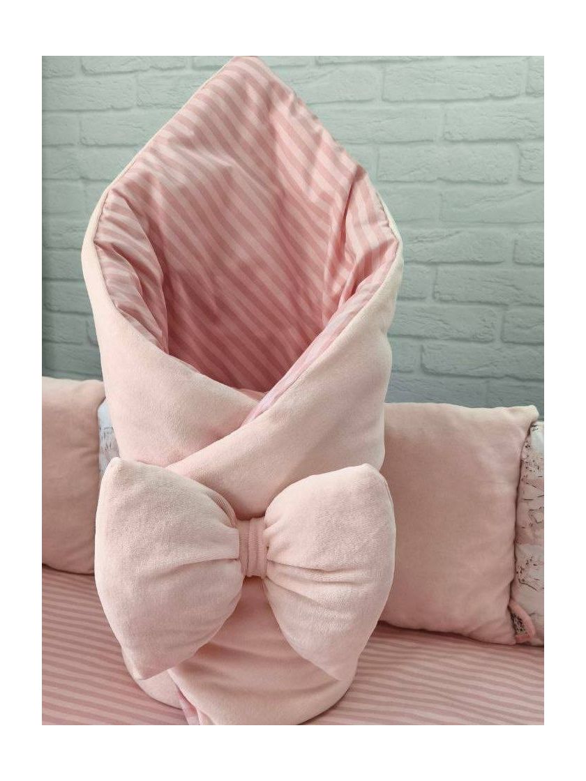 ❤ Набір на 3 боки велюр Elliz. Колір - Персиковий в акварельні квіти (#60724799) ✓ Anna Konvert