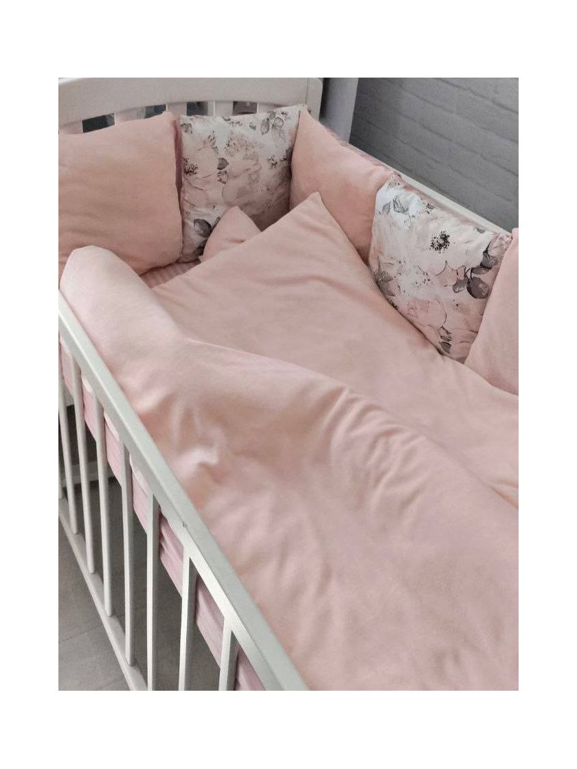 ❤ Набір на 3 боки велюр Elliz. Колір - Персиковий в акварельні квіти (#60724799) ✓ Anna Konvert